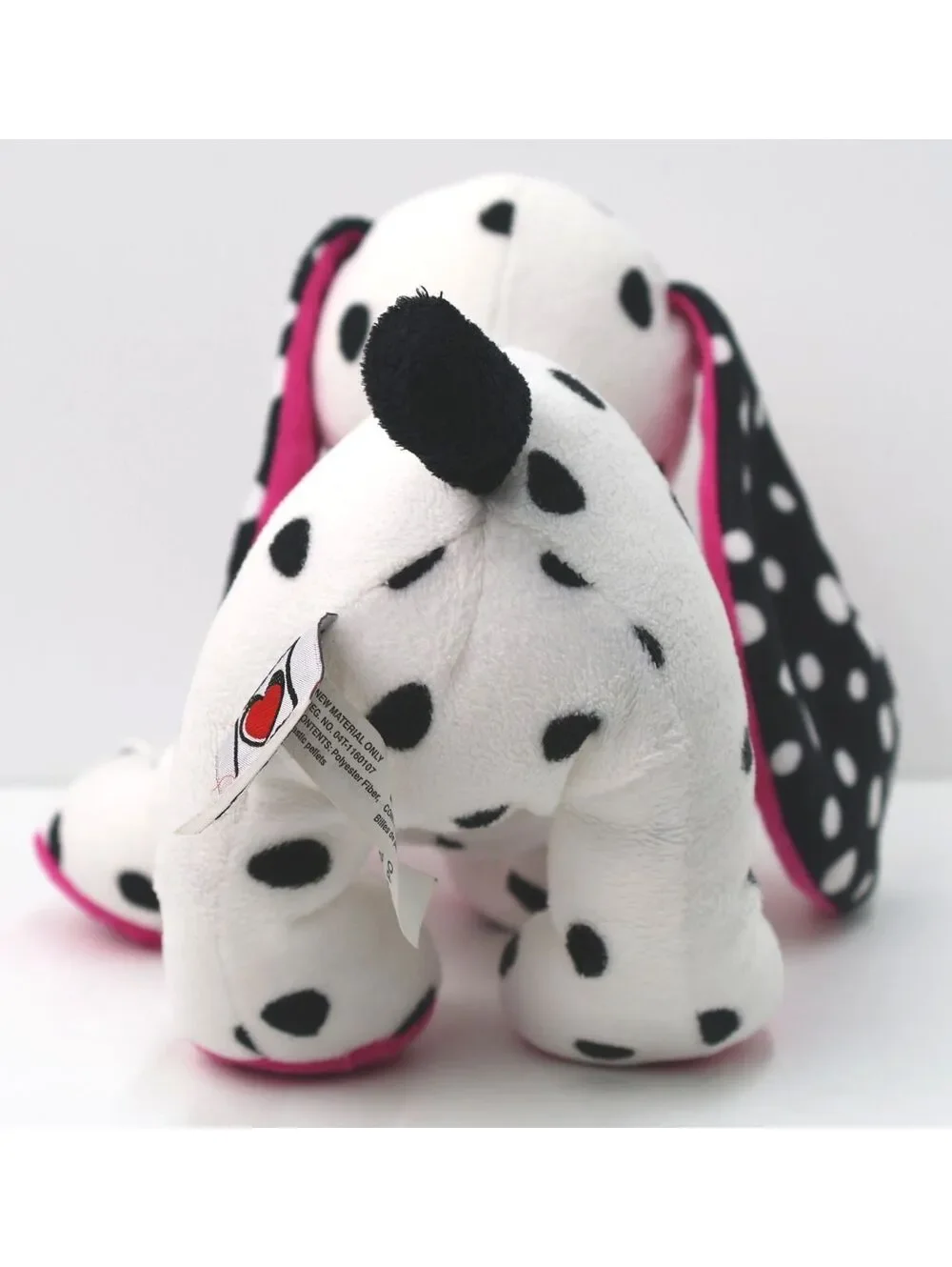 Ganz White and Black Dalmatian Plush Dog with Pink Accents